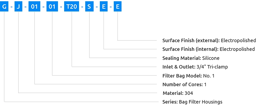 Image of bag filter housing order information