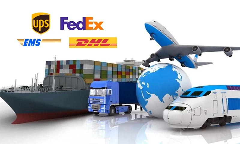 Logos of various international logistics companies