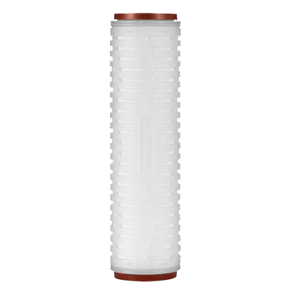 A white  PP pleated filter cartridge