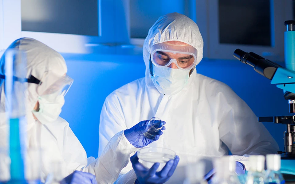 Two researchers conducting product development experiments