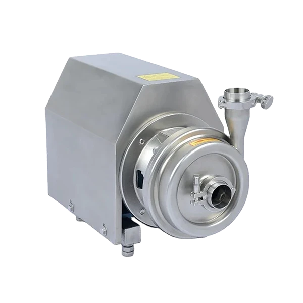 Sanitary centrifugal pump on a white background