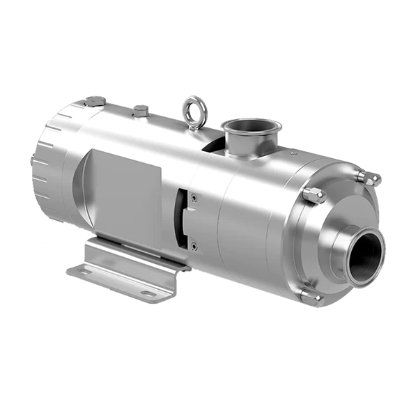 Sanitary screw pump on a white background