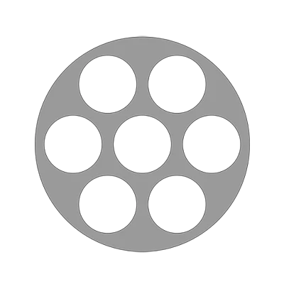 Cross section geometry of 7-hole ceramic membrane