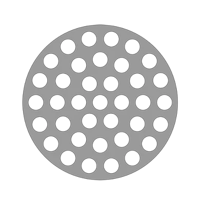 Cross section geometry of 37-hole ceramic membrane